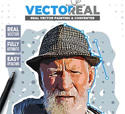 极品PS扩展面板－位图转矢量(含高清视频教程)：Vectoreal - Real Vector Painting & Co